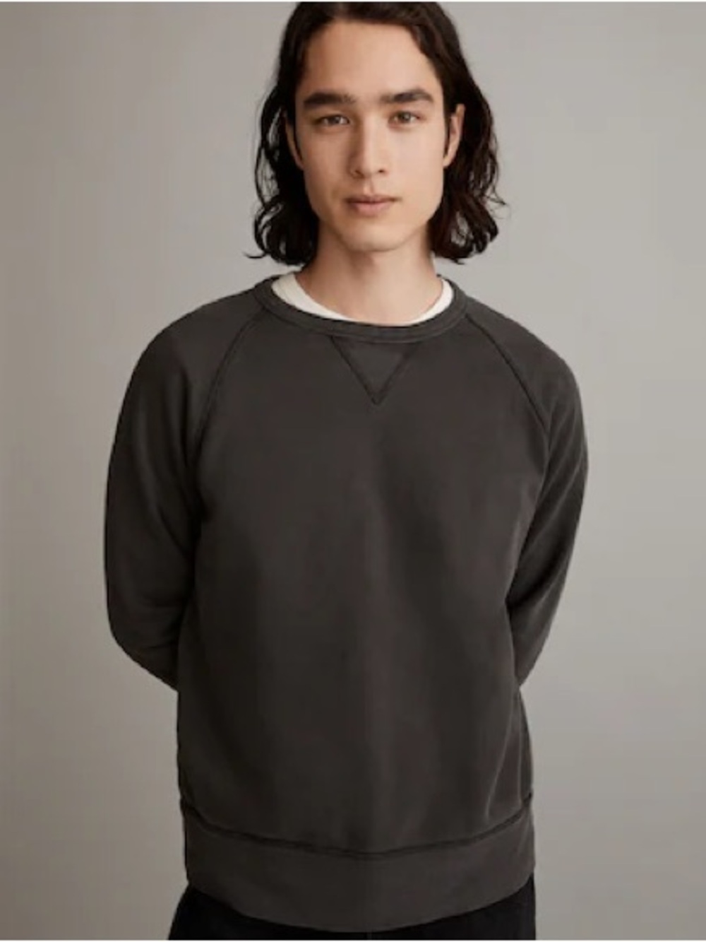 Madewell Black Coal Crewneck Sweatshirt